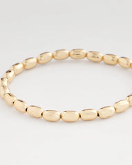 Chico's | Goldtone Oval Beaded Stretch Bracelet/ Gold