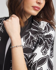 Chico's | Silver-tone Medium Bead Stretch Bracelet/ Silver