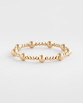 Chico's | Gold-tone Medium Bead Stretch Bracelet/ Gold