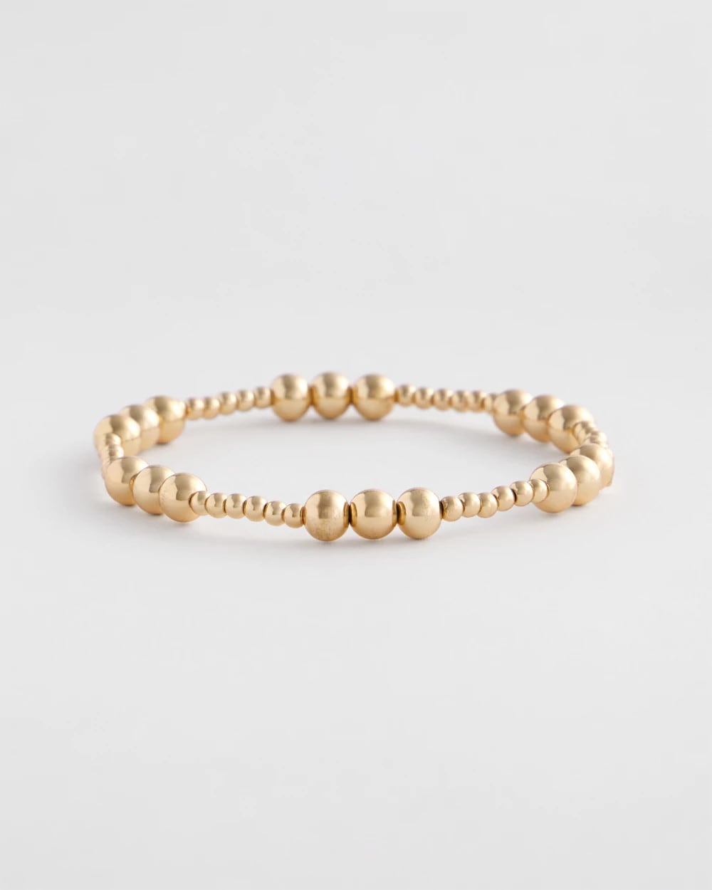 Chico's | Gold-tone Small Bead Stretch Bracelet/ Gold