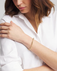 Chico's | Gold-tone Small Bead Stretch Bracelet/ Gold