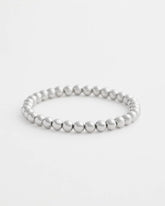 Chico's | Small Beaded Silver Tone Stretch Bracelet/ Silver