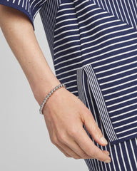 Chico's | Small Beaded Silver Tone Stretch Bracelet/ Silver