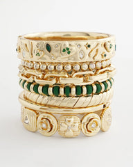 Chico's | Green Gold Slice Stretch Bracelet/ Green
