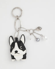 Chico's | Frenchie Dog Bag Charm/ Black/White