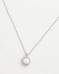Chico's | Silver Pearl Single Strand Necklace/ Silver