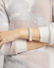 Chico's | Matte Twist Stretch Bracelet/ Silver