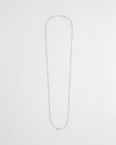 Chico's | Fine Crystal Long Chain Necklace/ Silver