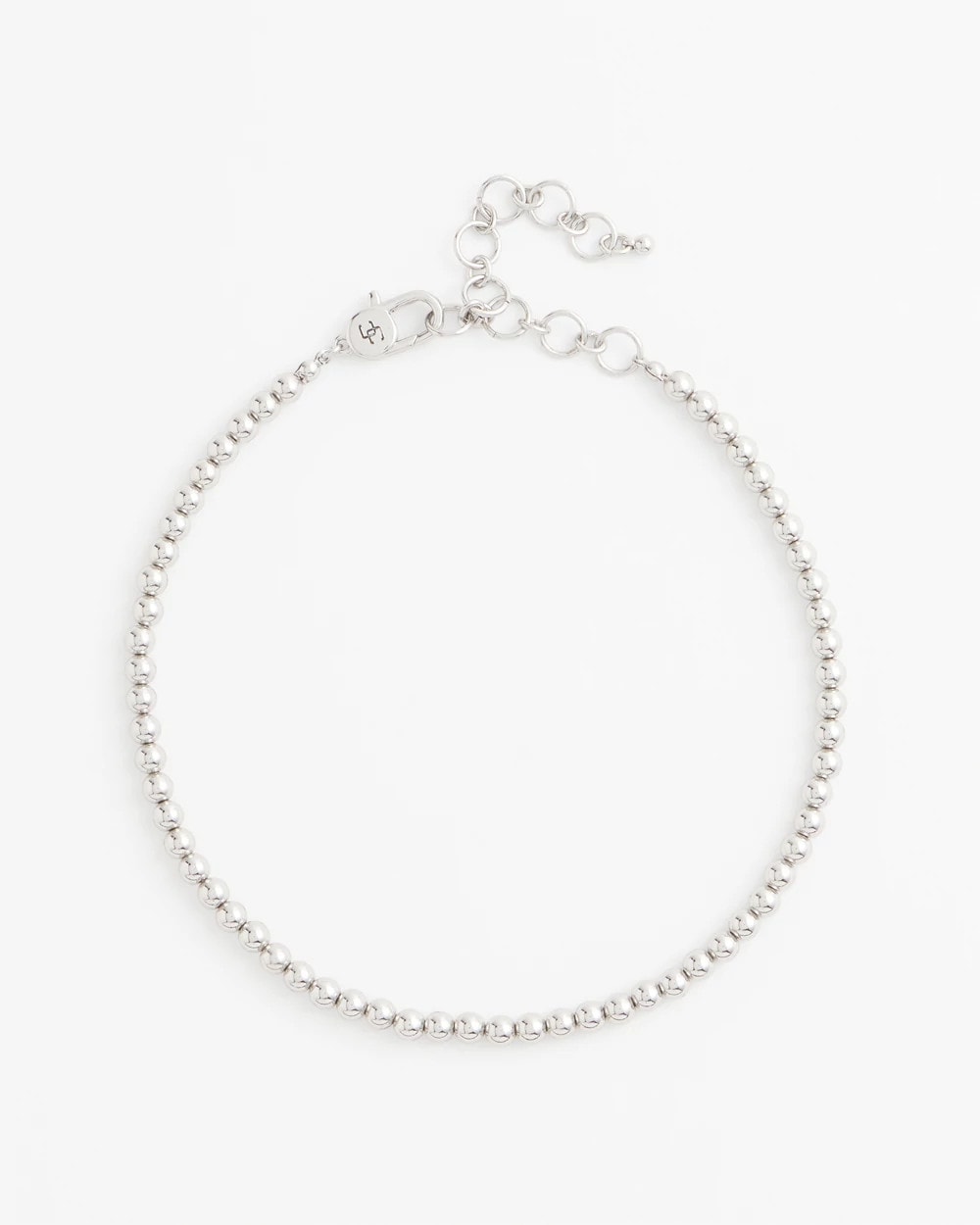Chico's | Silvertone Beaded Necklace/ Silver