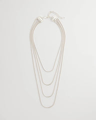 Chico's | Multi-Layer Snake Chain Necklace/ Silver