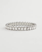 Chico's | Silver Bezel Set Stretch Tennis Bracelet/ Silver