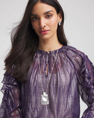 Chico's | Adjustable Square Pendant Necklace/ Silver