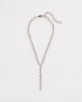 Chico's | Bezel Set Silvertone Y-Necklace/ Silver