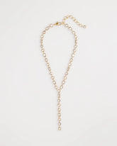 Chico's | Bezel Set Goldtone Y-Necklace/ Gold