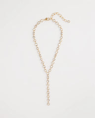 Chico's | Bezel Set Goldtone Y-Necklace/ Gold