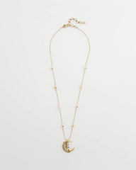 Chico's | Gold Moon Pendant Necklace/ Gold