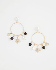 Chico's | Starry Night Charm Hoop Earrings/ Gold