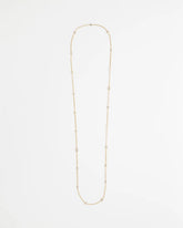 Chico's | Fine Crystal Long Chain Necklace/ Gold