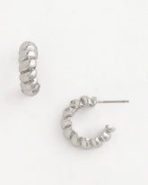 Chico's | No Droop® Silvertone Twisted Hoop Earrings/ Silver