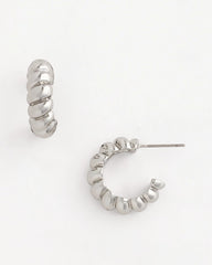 Chico's | No Droop® Silvertone Twisted Hoop Earrings/ Silver