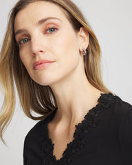 Chico's | No Droop® Silvertone Twisted Hoop Earrings/ Silver