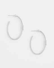 Chico's | Silver Oval Hoop Earrings/ Silver