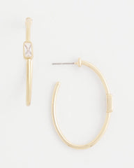 Chico's | Gold Oval Hoop Earrings/ Gold