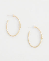 Chico's | Gold Oval Hoop Earrings/ Gold