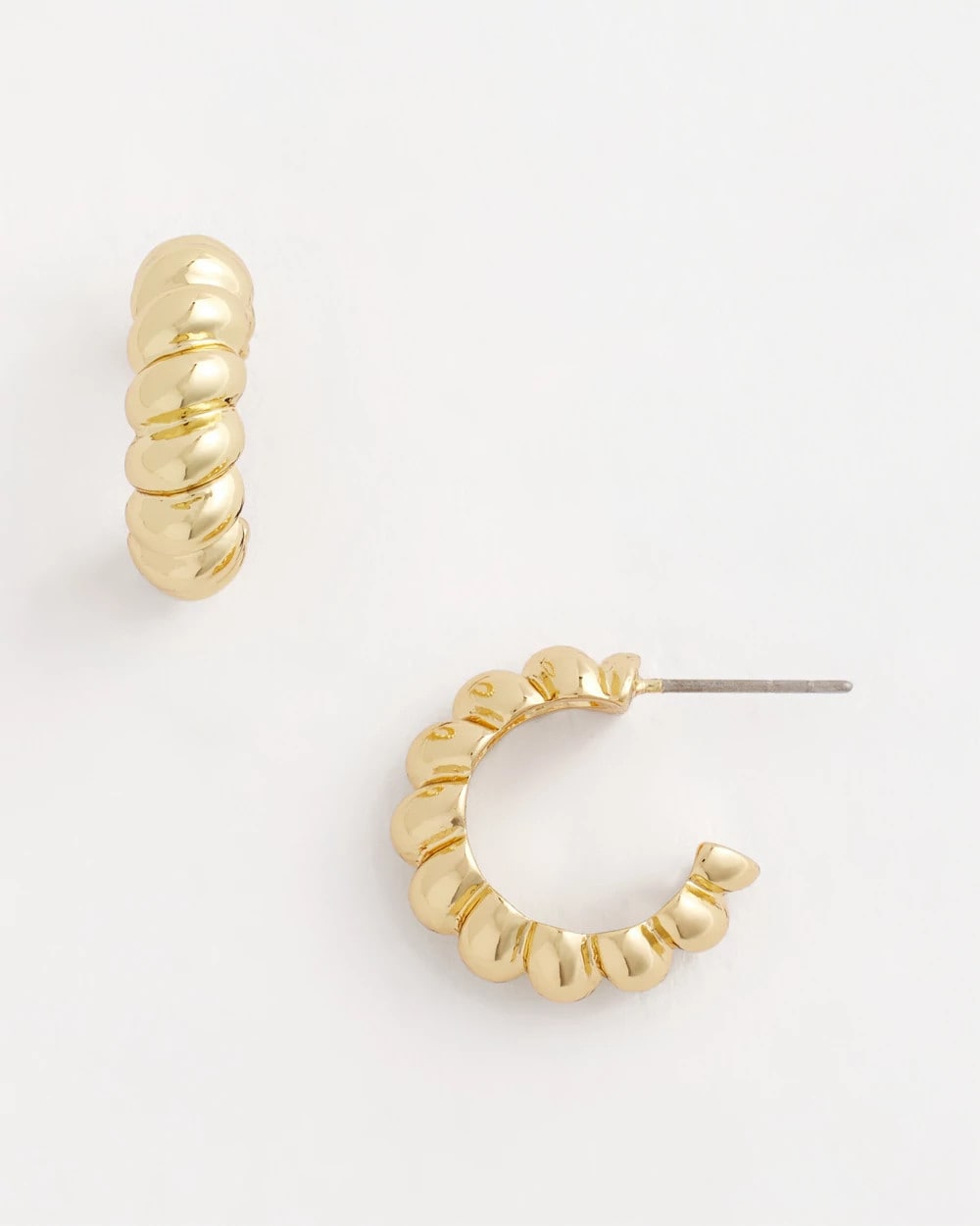 Chico's | No Droop® Goldtone Twisted Hoop Earrings/ Gold