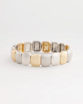 Chico's | Mixed-Metal Matte Square Stretch Bracelet/ Mixed Metals