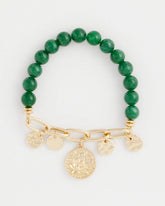 Chico's | Green Jade Stone Charm Bracelet/ Green