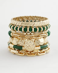 Chico's | Green Jade Stone Charm Bracelet/ Green