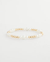 Chico's | Goldtone Bead Stretch Bracelet/ Pearl