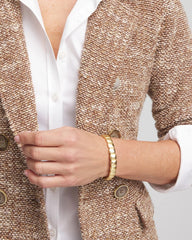 Chico's | Golden Matte Square Stretch Bracelet/ Gold