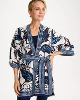 Chico's | Printed Belted Kimono/ Ecru