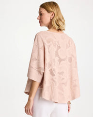 Chico's | Boatneck Rounded Hem Poncho/ Rose Smoke