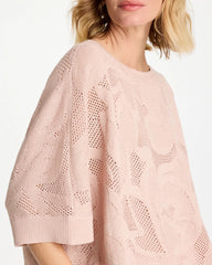 Chico's | Boatneck Rounded Hem Poncho/ Rose Smoke