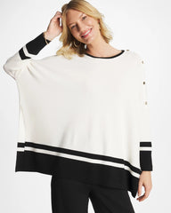 Chico's | Button Detail Poncho/ Ecru