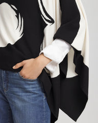 Chico's | Love Brush Convertible Sweater Poncho/ Black