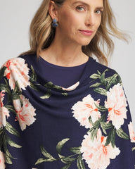 Chico's | Asymmetrical Convertible Sweater Poncho/ Passport Blue