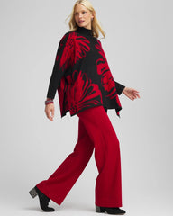 Chico's | Floral Poncho/ Black