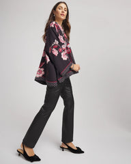Chico's | Short Floral Kimono/ Black