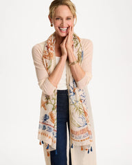 Chico's | Sea Life Tassel Oblong Scarf/ Olive