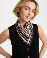 Chico's | Polka Dot Square Scarf/ Black