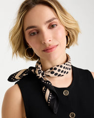 Chico's | Polka Dot Square Scarf/ Black