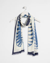 Chico's | Palm Frond Oblong Scarf/ Passport Blue