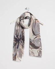 Chico's | Foiled Floral Oblong Scarf/ Neutral