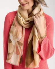 Chico's | Neutral Floral Oblong Scarf/ Neutral
