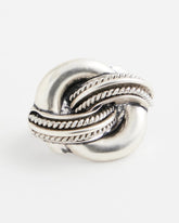 Chico's | Silvertone Knot Scarf Ring/ Silver