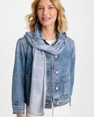 Chico's | Lurex Trim Oblong Scarf/ Blue